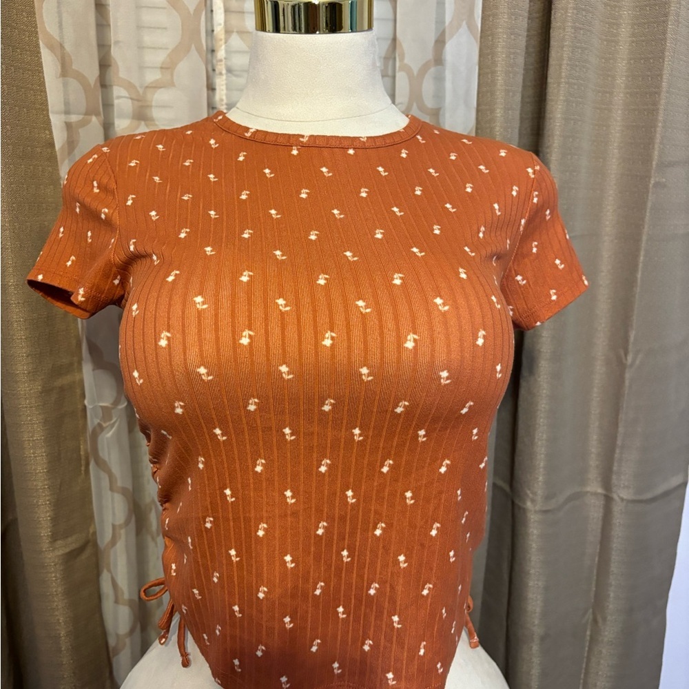 #0056 Orange Floral Women's Top